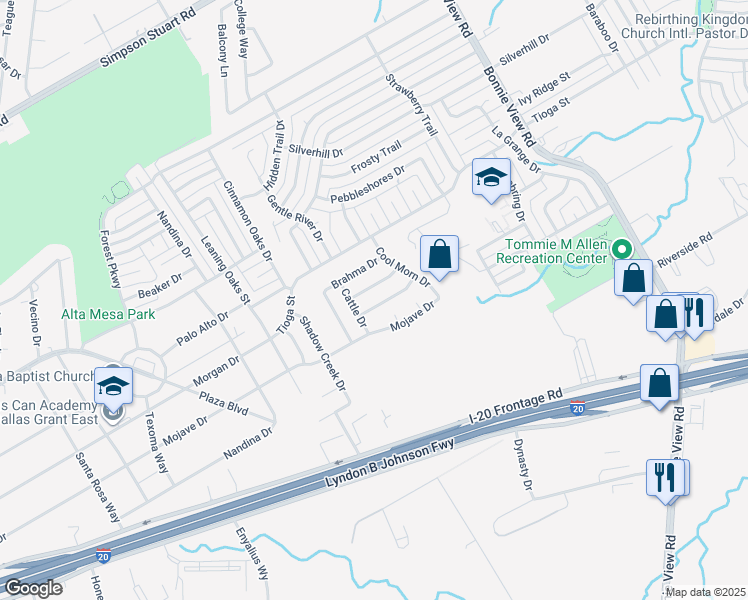 map of restaurants, bars, coffee shops, grocery stores, and more near 3419 Santa Gertrudis Drive in Dallas
