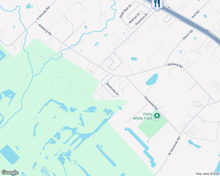 map of restaurants, bars, coffee shops, grocery stores, and more near 15223 Budeudy Drive in Dallas