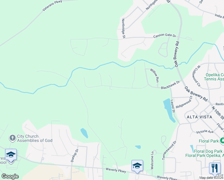 map of restaurants, bars, coffee shops, grocery stores, and more near 902 White Road in Opelika