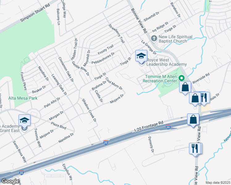 map of restaurants, bars, coffee shops, grocery stores, and more near 3450 Santa Gertrudis Drive in Dallas