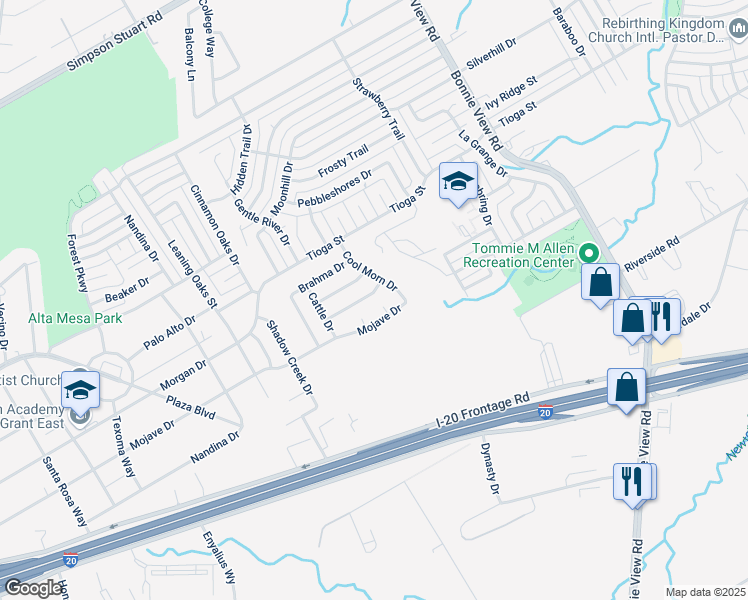 map of restaurants, bars, coffee shops, grocery stores, and more near 3450 Santa Gertrudis Drive in Dallas