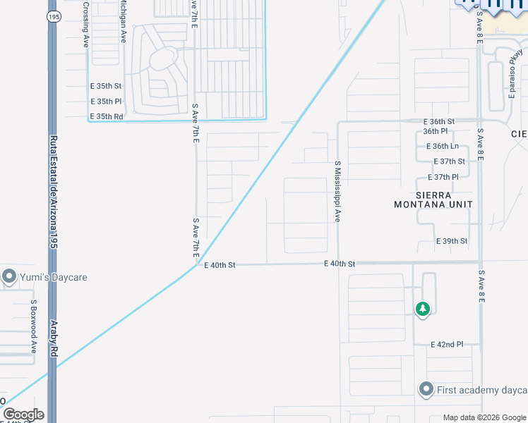 map of restaurants, bars, coffee shops, grocery stores, and more near Clark Gable in Yuma