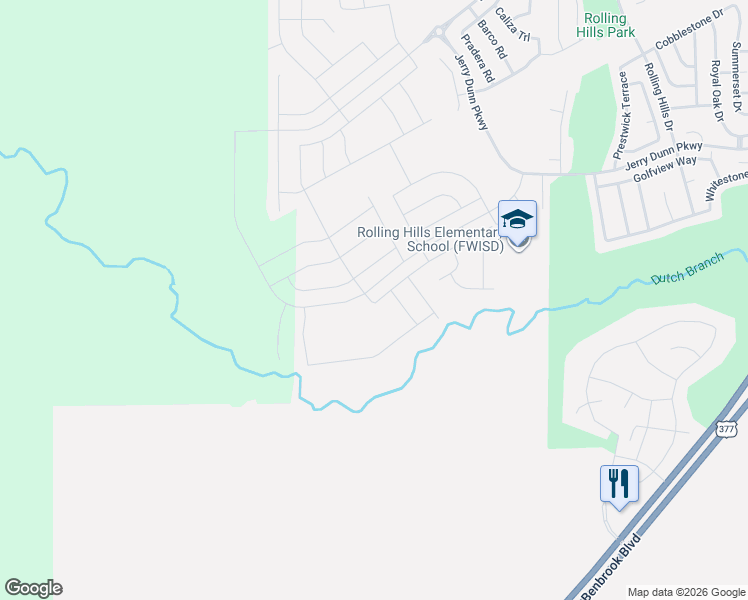 map of restaurants, bars, coffee shops, grocery stores, and more near 11600 Benbrook Boulevard in Benbrook