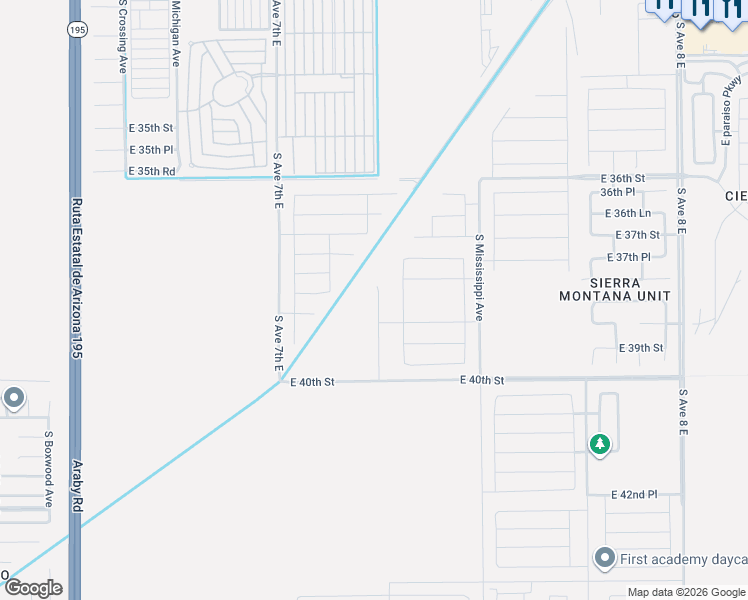 map of restaurants, bars, coffee shops, grocery stores, and more near Clark Gable in Yuma