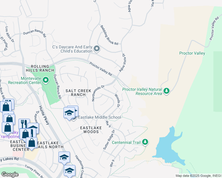 map of restaurants, bars, coffee shops, grocery stores, and more near 2890 Gate 15 Place in Chula Vista