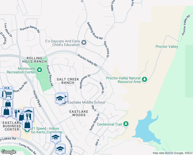 map of restaurants, bars, coffee shops, grocery stores, and more near 2890 Gate 15 Place in Chula Vista