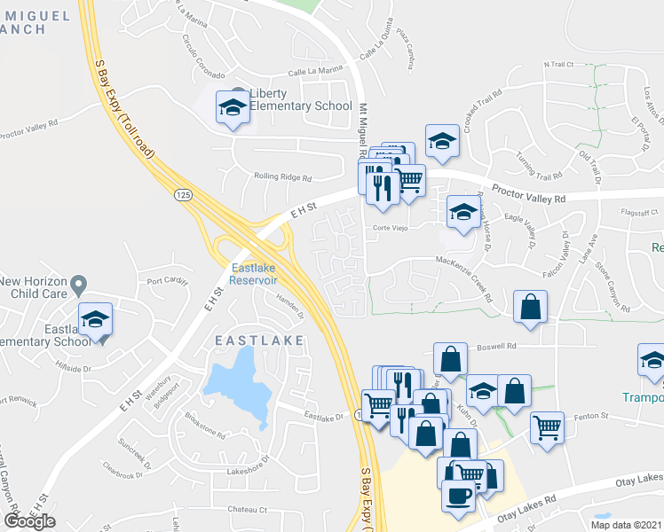 map of restaurants, bars, coffee shops, grocery stores, and more near 2219 Cabo Bahia in Chula Vista
