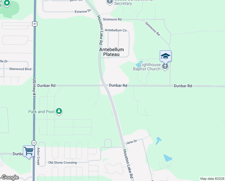 map of restaurants, bars, coffee shops, grocery stores, and more near 1116 Houston Lake Road in Warner Robins