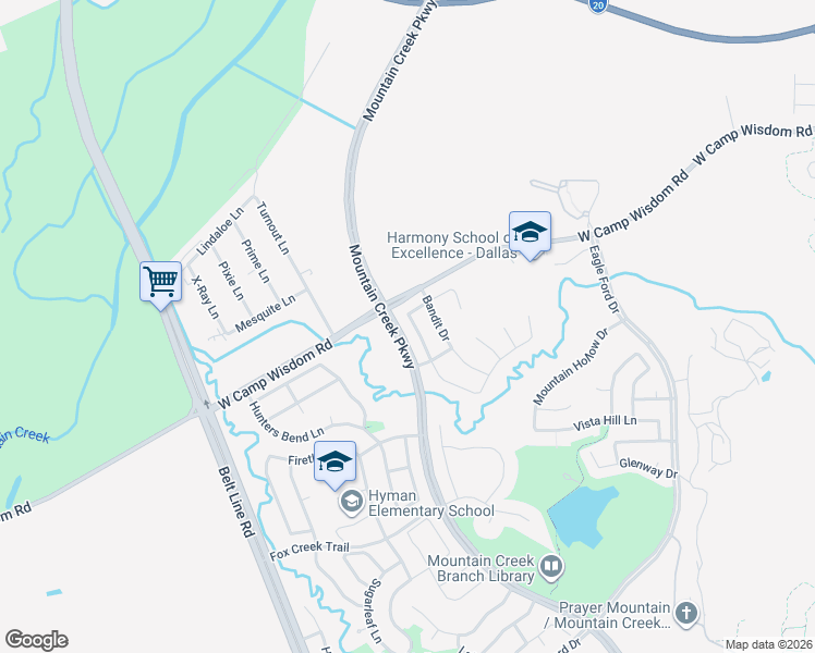 map of restaurants, bars, coffee shops, grocery stores, and more near 5515 Paladium Drive in Dallas