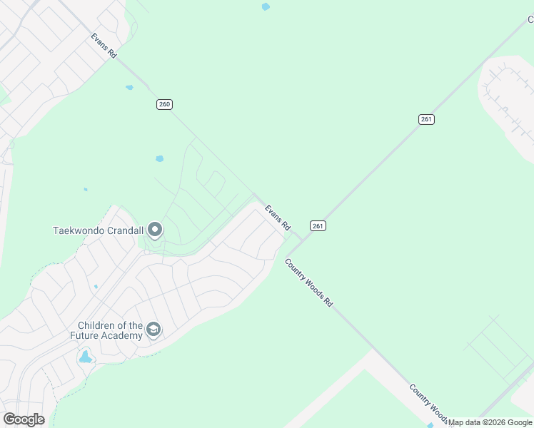 map of restaurants, bars, coffee shops, grocery stores, and more near 9354-11998 Evans Road in Crandall