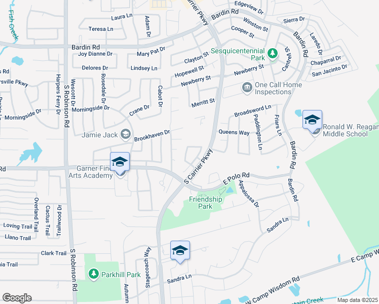 map of restaurants, bars, coffee shops, grocery stores, and more near 4552 Durrand Dr in Grand Prairie