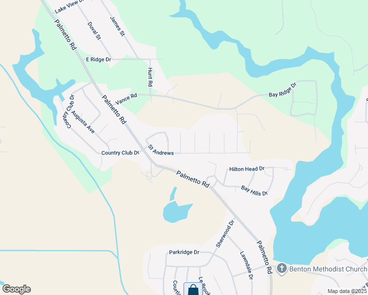 map of restaurants, bars, coffee shops, grocery stores, and more near 302 Cameron Circle in Benton
