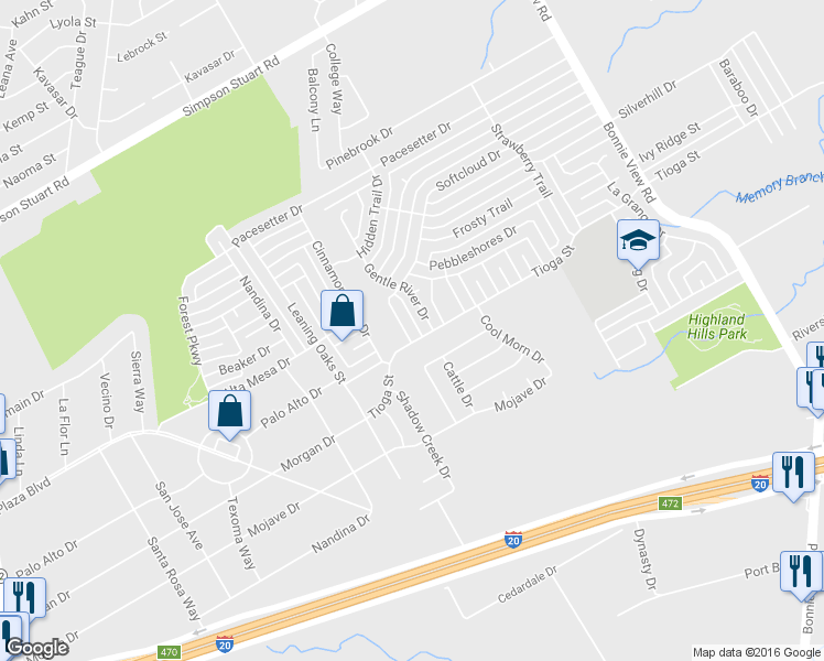 map of restaurants, bars, coffee shops, grocery stores, and more near 6544 Warm Moon Ln in Dallas