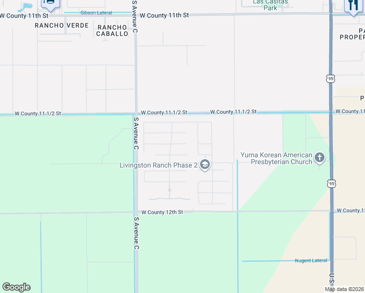 map of restaurants, bars, coffee shops, grocery stores, and more near 3667 West 37th Street in Yuma