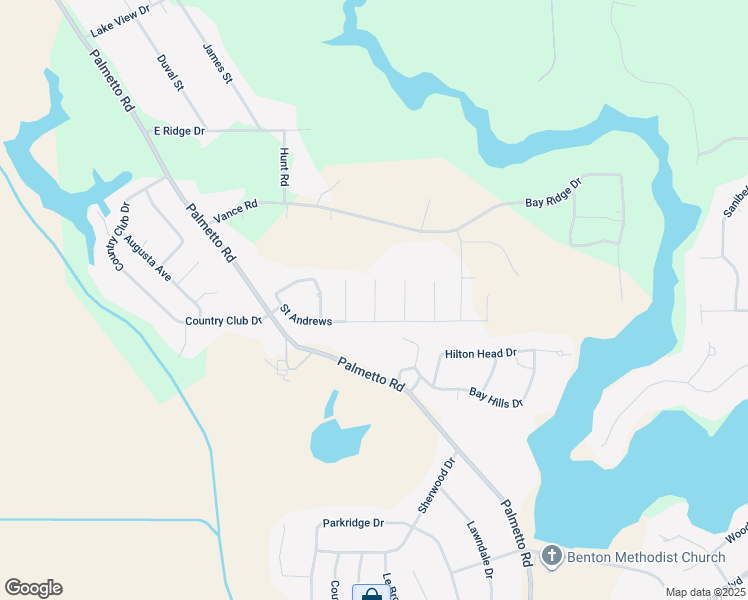 map of restaurants, bars, coffee shops, grocery stores, and more near 302 Cameron Circle in Benton