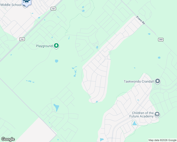 map of restaurants, bars, coffee shops, grocery stores, and more near 3200 FM 741 in Crandall