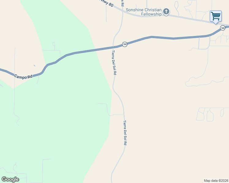 map of restaurants, bars, coffee shops, grocery stores, and more near Tierra Del Sol Road in Boulevard