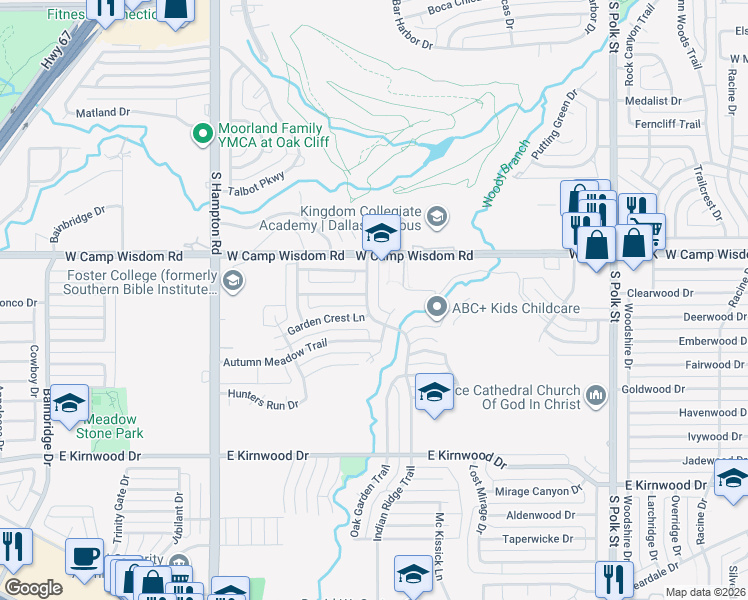 map of restaurants, bars, coffee shops, grocery stores, and more near 7126 Indian Ridge Trail in Dallas