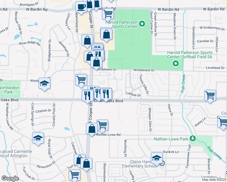 map of restaurants, bars, coffee shops, grocery stores, and more near 5237 Villa Del Mar Avenue in Arlington