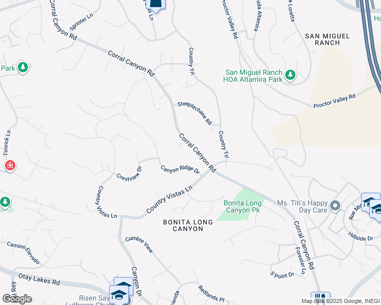 map of restaurants, bars, coffee shops, grocery stores, and more near 4334 Corral Canyon Road in Bonita