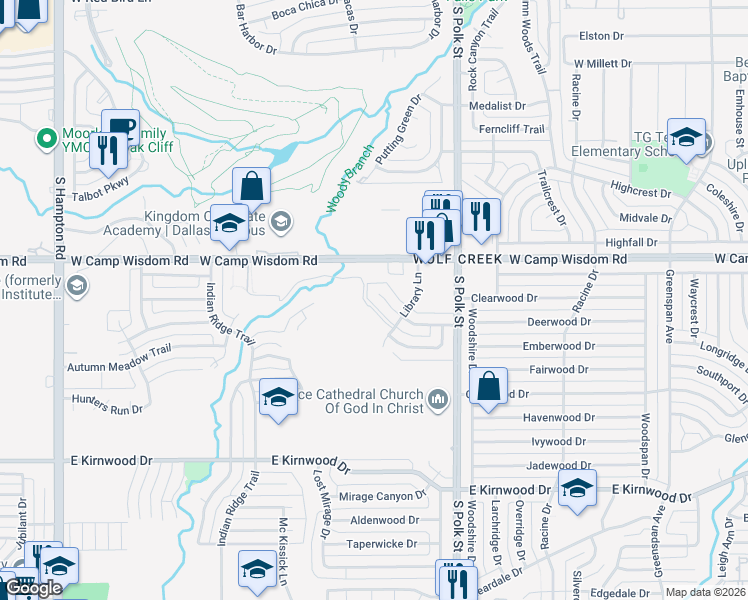 map of restaurants, bars, coffee shops, grocery stores, and more near 1227 Deerwood Drive in Dallas