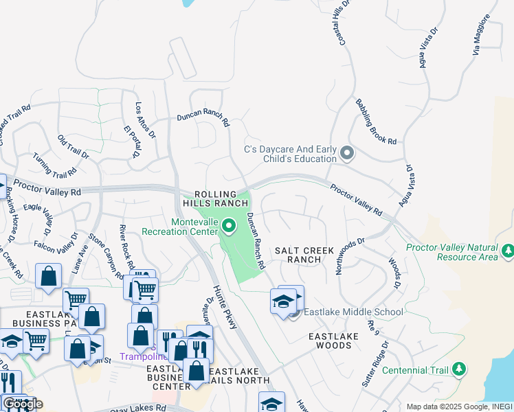 map of restaurants, bars, coffee shops, grocery stores, and more near 760 North Fox Run Place in Chula Vista