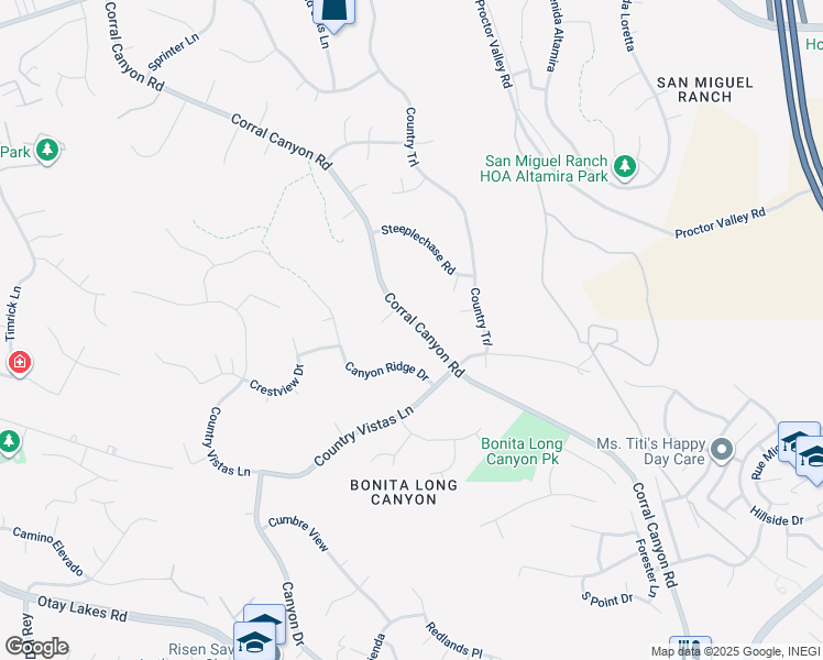 map of restaurants, bars, coffee shops, grocery stores, and more near 4334 Corral Canyon Road in Bonita