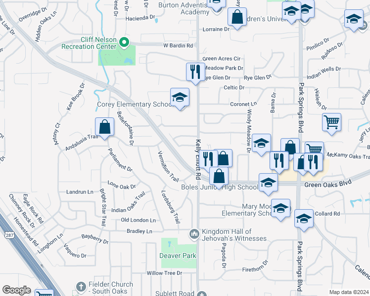 map of restaurants, bars, coffee shops, grocery stores, and more near 4318 Kelly Hill Drive in Arlington