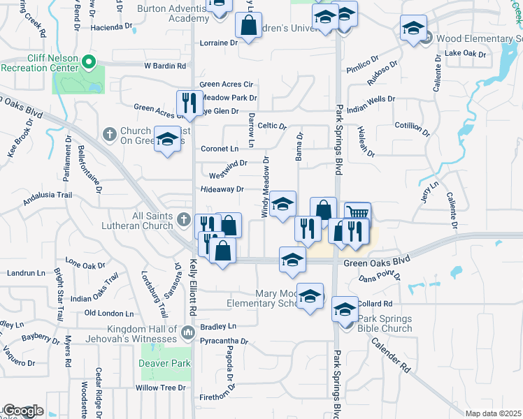 map of restaurants, bars, coffee shops, grocery stores, and more near 4000 Segram Court in Arlington