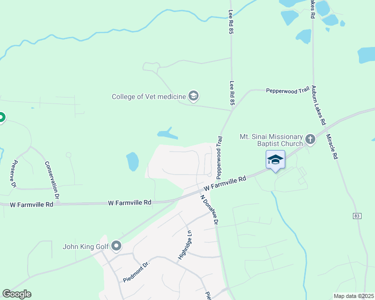 map of restaurants, bars, coffee shops, grocery stores, and more near 2194 North Donahue Drive in Auburn