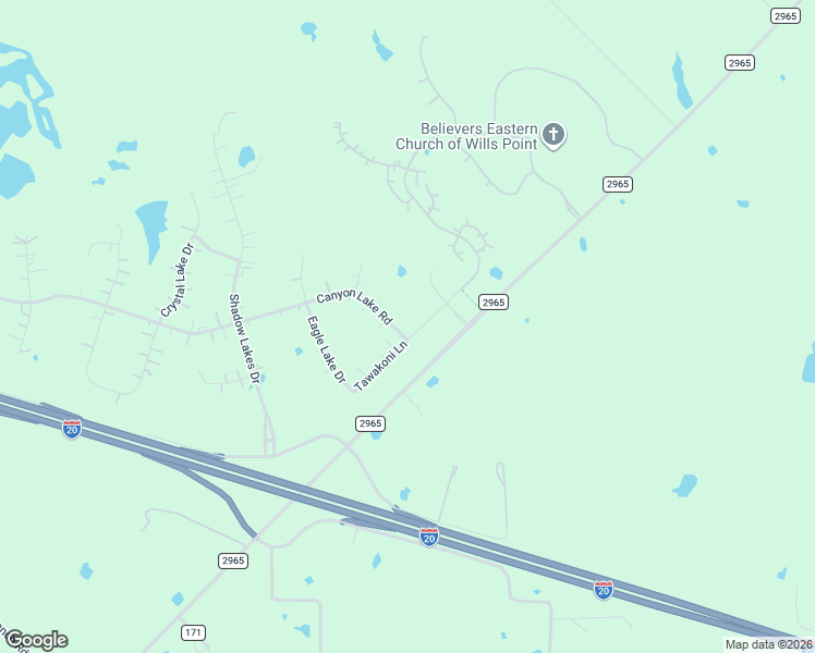 map of restaurants, bars, coffee shops, grocery stores, and more near 1000 Canyon Lake Road in Wills Point