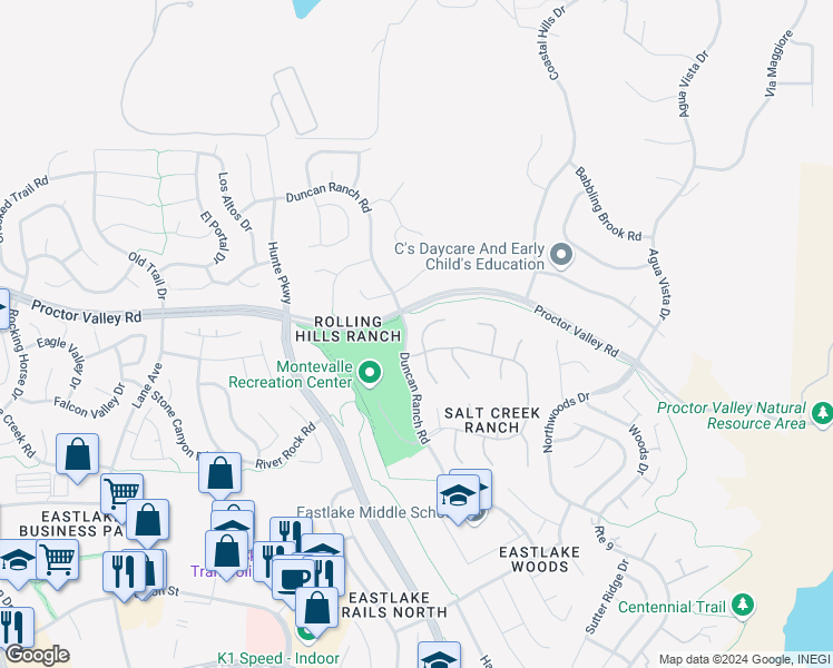 map of restaurants, bars, coffee shops, grocery stores, and more near 756 North Fox Run Place in Chula Vista