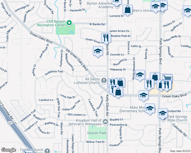 map of restaurants, bars, coffee shops, grocery stores, and more near 5224 Kelly Hill Drive in Arlington
