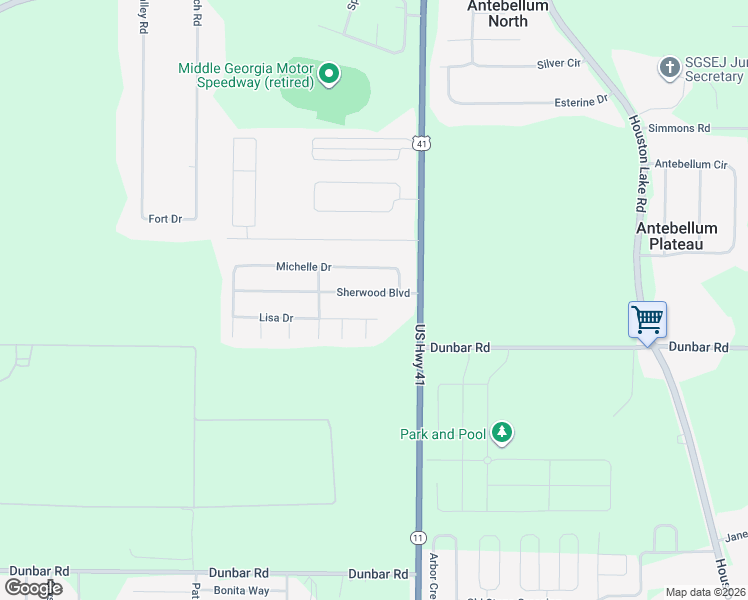 map of restaurants, bars, coffee shops, grocery stores, and more near 119 Sherwood Boulevard in Byron