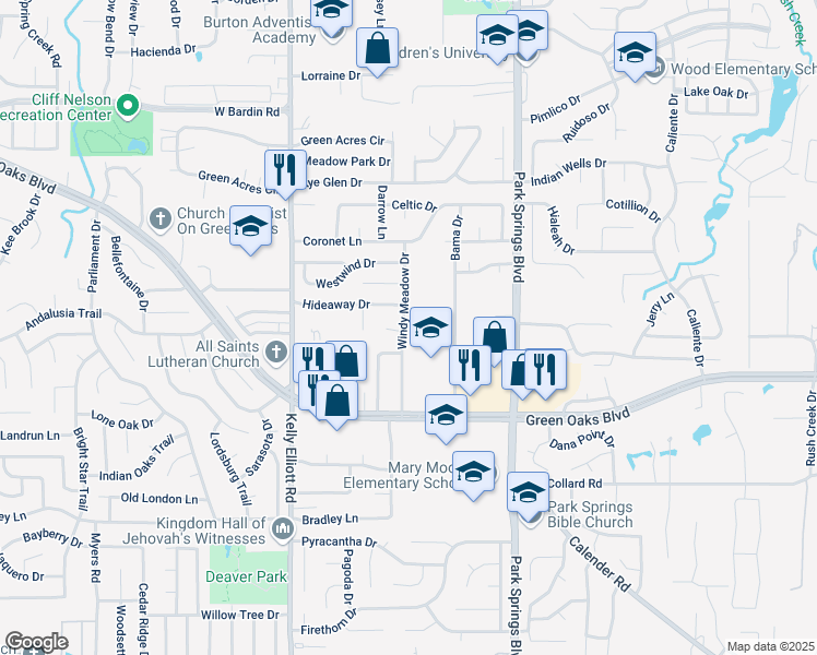 map of restaurants, bars, coffee shops, grocery stores, and more near 4000 Segram Court in Arlington