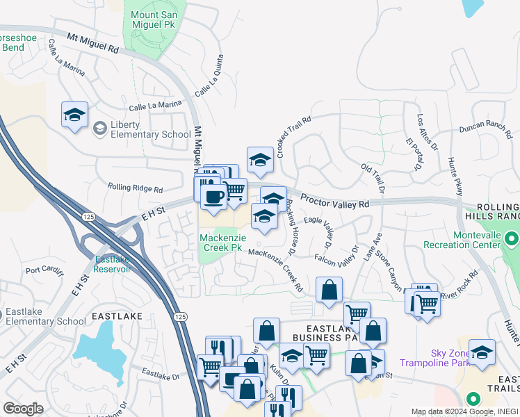 map of restaurants, bars, coffee shops, grocery stores, and more near in Chula Vista