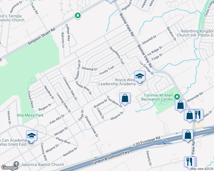 map of restaurants, bars, coffee shops, grocery stores, and more near 6538 Tioga Place in Dallas