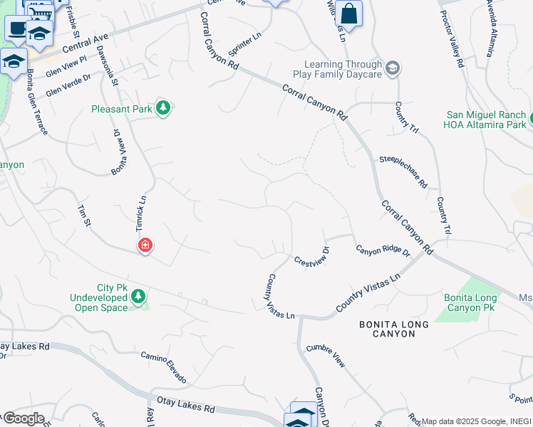 map of restaurants, bars, coffee shops, grocery stores, and more near 1478 Country Vistas Lane in Bonita