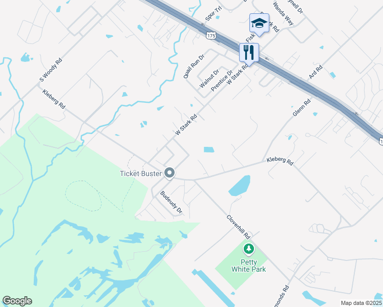 map of restaurants, bars, coffee shops, grocery stores, and more near 121 Oakhurst Drive in Seagoville