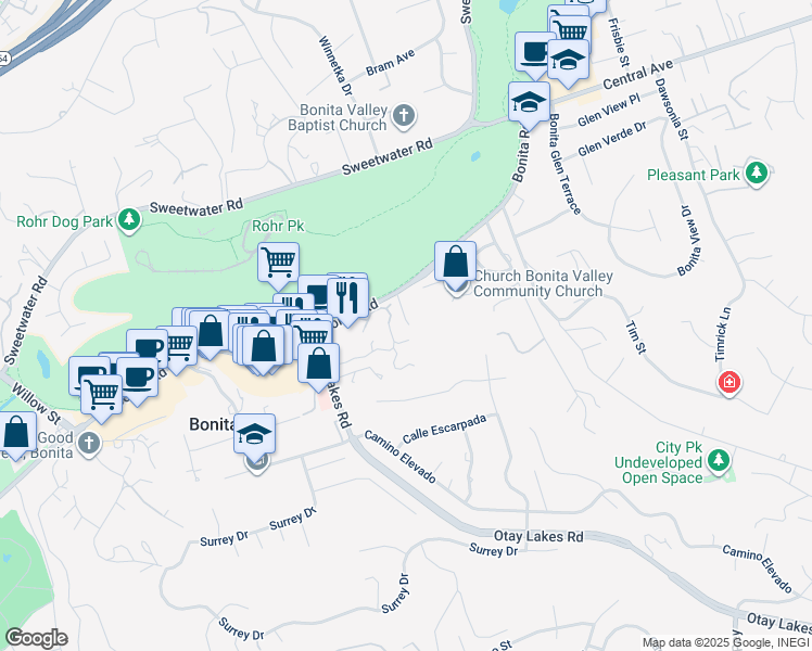 map of restaurants, bars, coffee shops, grocery stores, and more near 4554 Villas Drive in Bonita