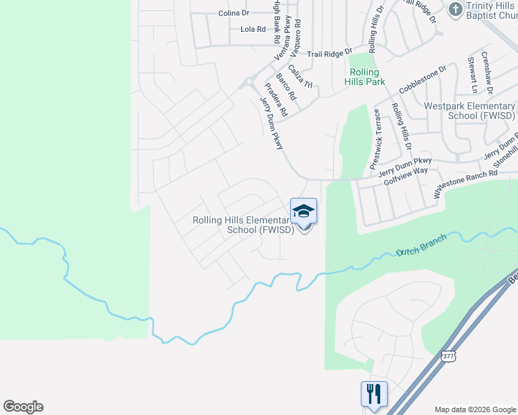 map of restaurants, bars, coffee shops, grocery stores, and more near 11600 Benbrook Boulevard in Benbrook