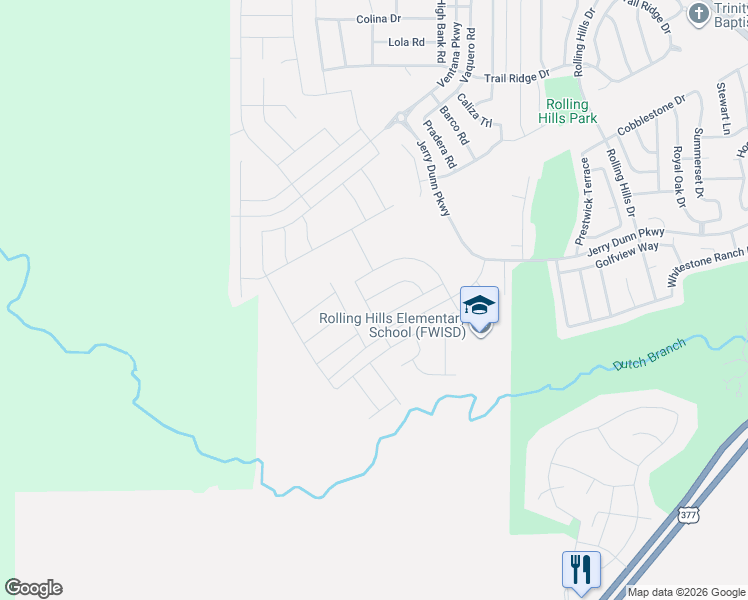 map of restaurants, bars, coffee shops, grocery stores, and more near 11600 Benbrook Boulevard in Benbrook