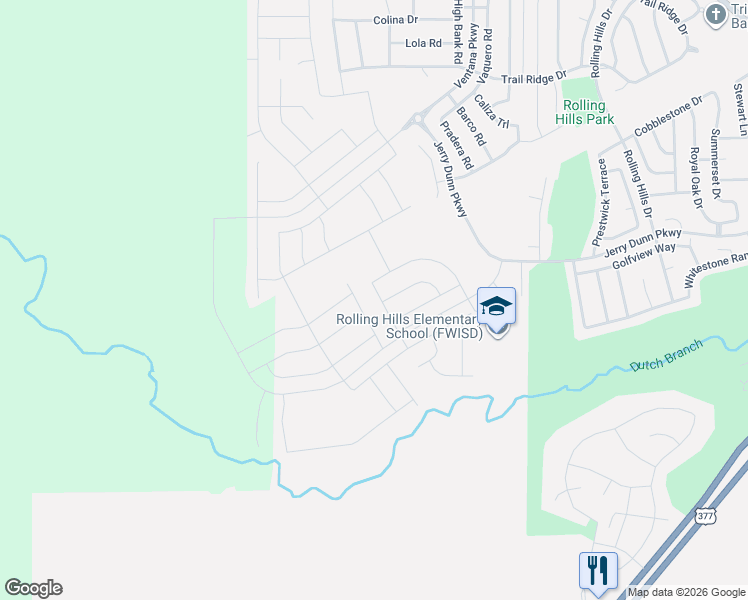 map of restaurants, bars, coffee shops, grocery stores, and more near 11600 Benbrook Boulevard in Benbrook
