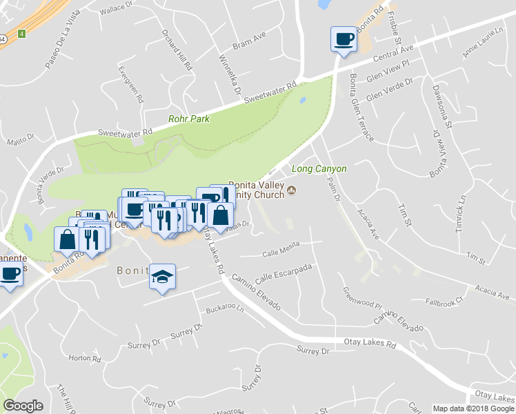 map of restaurants, bars, coffee shops, grocery stores, and more near 4554 Villas Drive in Bonita