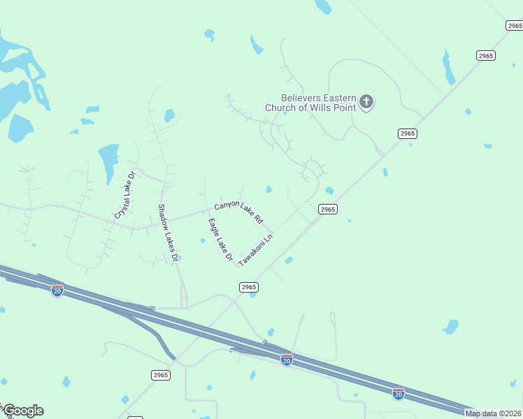 map of restaurants, bars, coffee shops, grocery stores, and more near 1000 Canyon Lake Road in Wills Point