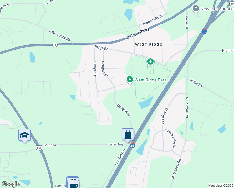 map of restaurants, bars, coffee shops, grocery stores, and more near 1311 Covington Avenue in Opelika