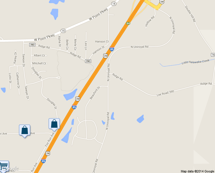 map of restaurants, bars, coffee shops, grocery stores, and more near 1199 Beauford Drive in Opelika