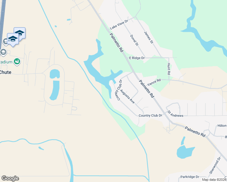 map of restaurants, bars, coffee shops, grocery stores, and more near 401 Country Club Drive in Benton