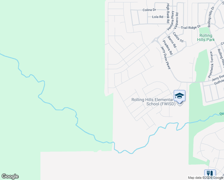 map of restaurants, bars, coffee shops, grocery stores, and more near 12575 Aledo Road in Fort Worth