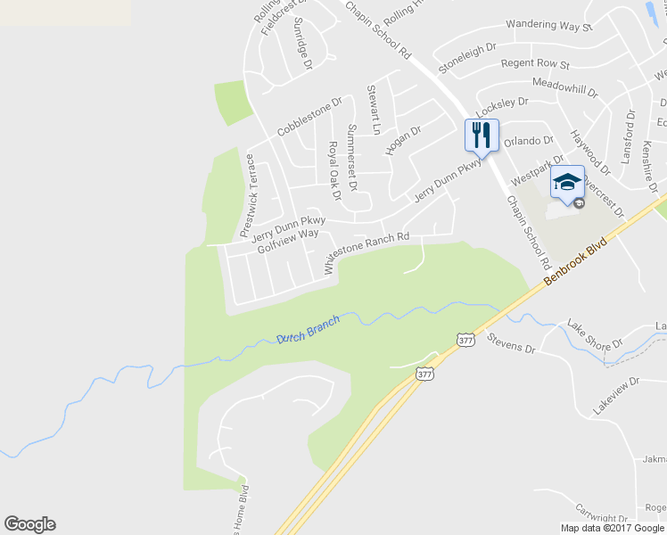 map of restaurants, bars, coffee shops, grocery stores, and more near 10809 Whitestone Ranch Road in Fort Worth